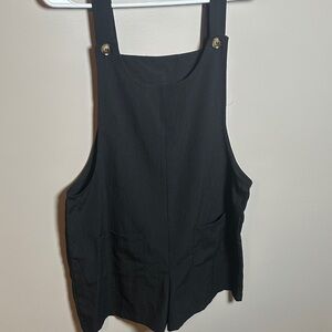 Black Sleeveless Overalls